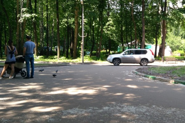 На дорожках ЦПКиО вновь заметили внедорожник На дорожках ЦПКиО вновь заметили внедорожник
