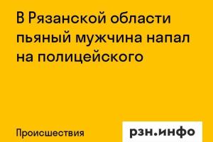 В Рязанской области пьяный мужчина напал на полицейского
