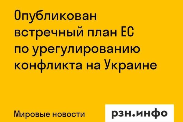 Опубликован встречный план ЕС по урегулированию конфликта на Украине