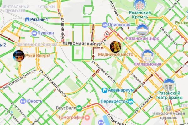 В Рязани собрались 8-балльные пробки