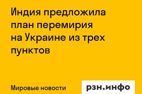 Индия предложила план перемирия на Украине из трех пунктов