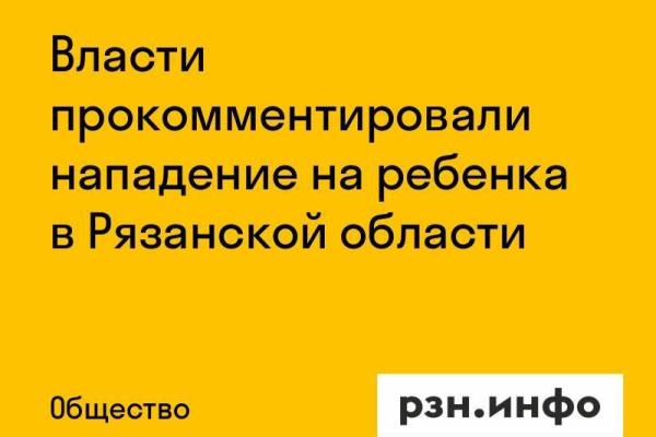 Власти прокомментировали нападение на ребенка в Рязанской области